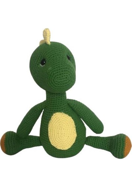 Sevimli Yeşil Dinozor Amigurumi Organik Oyuncak 1 Adet