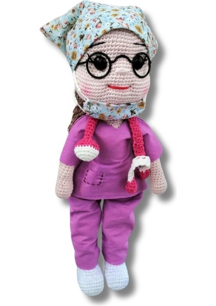 Elite Amigurumi Hemşire Bebek ( Gözlüklü ) 1 Adet