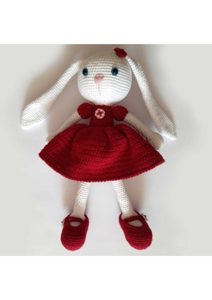 Düğmeli Tavşik Amigurumi Organik Oyuncak 1 Adet
