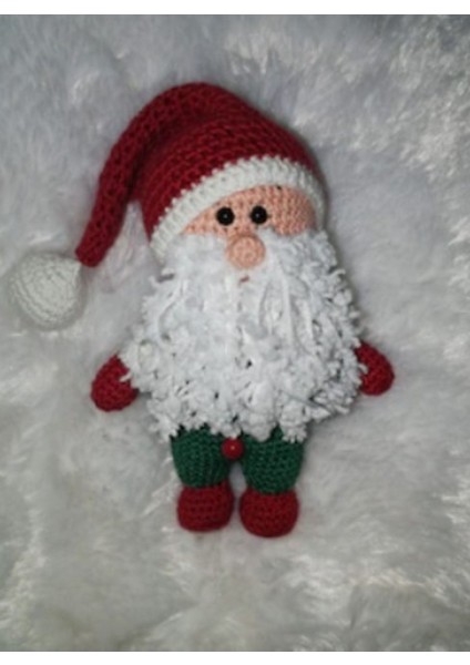 Maskot Noel Baba Amigurumi Organik Oyuncak 1 Adet