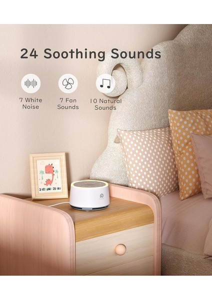 Elite Bebekler Için Uyku Ses Makinesi, 24 Hifi Doğal Ses Terapisi, Gece Lambalı, Sürekli Veya Zamanlayıcı 1 Adet modelleri