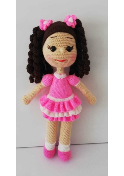 Sevimli Pembiş Bebek Amigurumi Organik Oyuncak 1 Adet