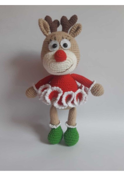 Şaşkın Geyik Amigurumi Organik Oyuncak 1 Adet