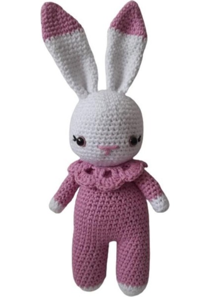 Lila Miniş Tavşan Uyku Arkadaşı Amigurumi Organik Oyuncak 1 Adet