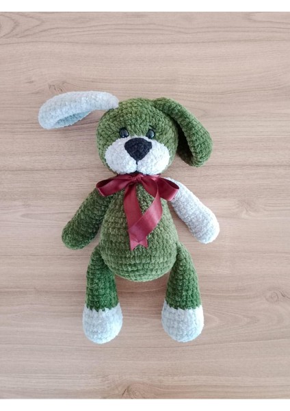 Kurdelalı Yeşil Şirin Köpek Amigurumi Organik Oyuncak 1 Adet fiyatları