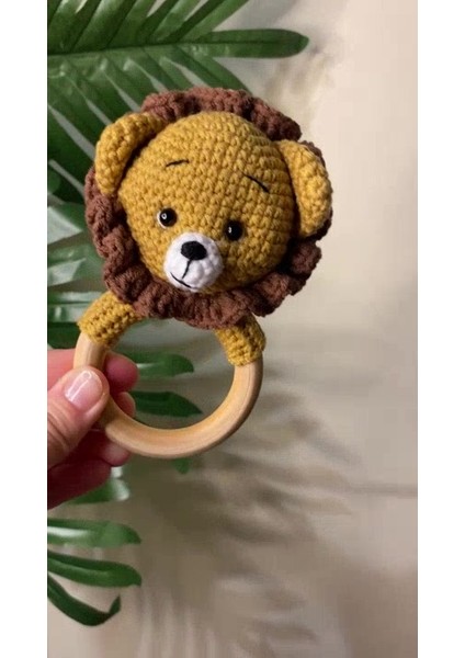 Elite Amigurumi Aslan Çıngıraklı Diş Kaşıyıcı 1 Adet