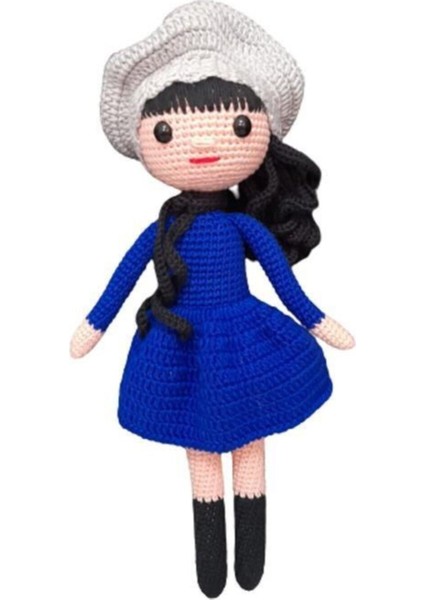 Koyu Mavi Güz Bebek Amigurumi Organik Oyuncak 1 Adet