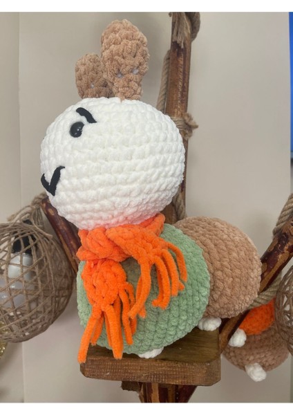 Amigurumi Peluş Tırtıl 40 cm 1 Adet