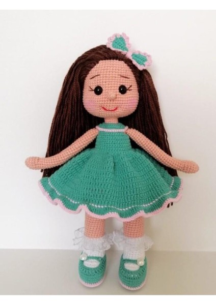 Mint Yeşili Fatoş Bebek Amigurumi Organik Oyuncak 1 Adet