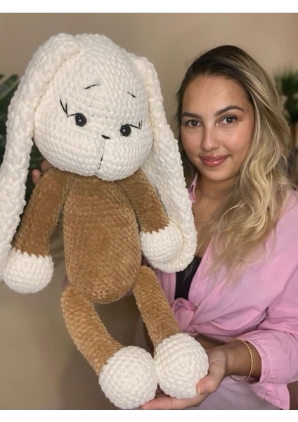 Elite 60CM Amigurumi Uyku Arkadaşı Tavşan (Isim Işlemesi Yapılır) 1 Adet