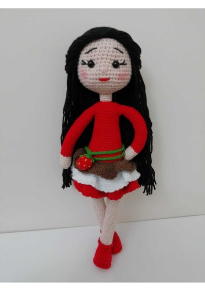 Çilekli Magnolia Bebek Amigurumi Organik Oyuncak 1 Adet
