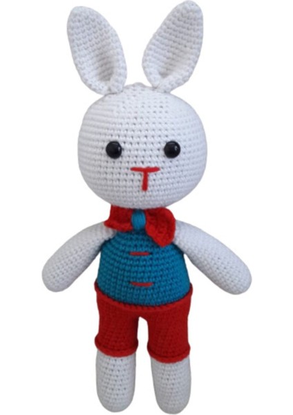 Beyaz Tavşan Amigurumi Organik Oyuncak 1 Adet