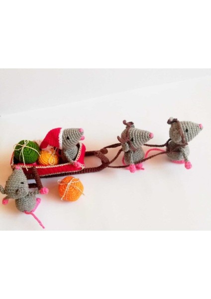 Mutlu Noel Fareleri Amigurumi Organik Oyuncak 1 Adet fiyatları