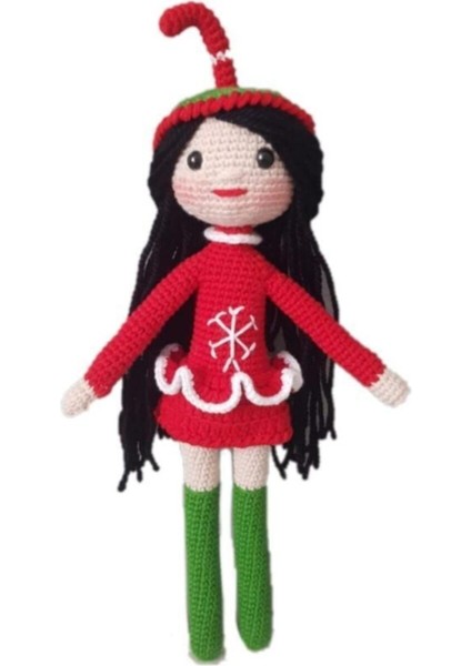 Yılbaşı Kızı Amigurumi Organik Oyuncak 1 Adet