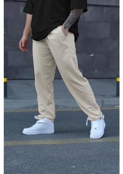 Unisex Iki Iplik Eşofman Altı - Bej