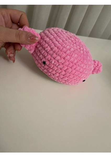 Amigurumi Ponçik Yunus Balığı Pembe 1 Adet