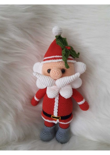 Yılbaşı Noel Dedesi Amigurumi Organik Oyuncak 1 Adet