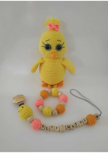 Sarı Civciv Takım Amigurumi Organik Oyuncak Seti 1 Adet