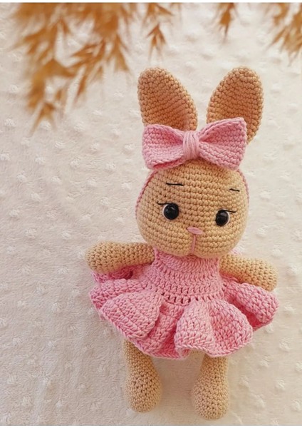 Amigurumi Pembe Elbiseli Tombik Tavşan Set 1 Adet modelleri