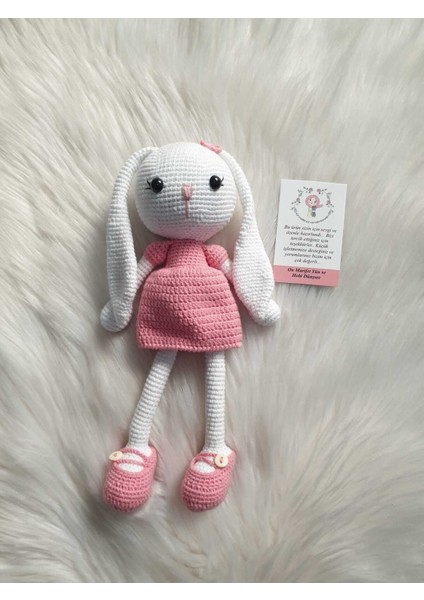 Amigurumi Organik Örgü Oyuncak Tavşan 1 Adet