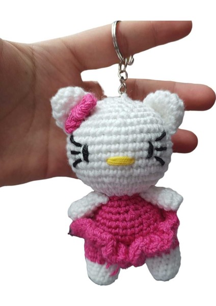 Amigurimi Hello Kitty Anahtarlık Tüm Yaş Grupları Için 1 Adet