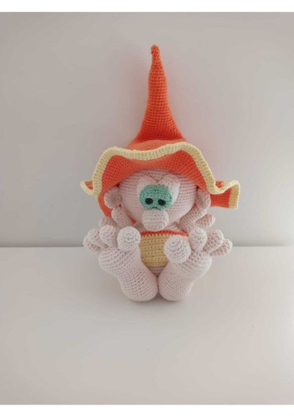 Şapkalı Orman Cücesi Amigurumi Organik Oyuncak 1 Adet