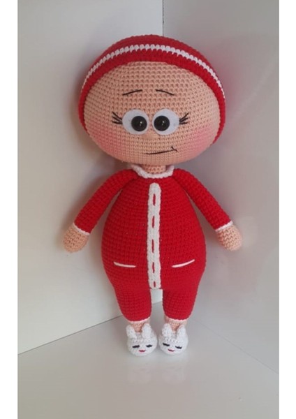 Kırmızı Uykucu Bonnie Amigurumi Organik Oyuncak 1 Adet