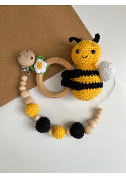 Elite Amigurumi Örgü Çıngırak ve Diş Kaşıyıcı Ikili Set 1 Adet