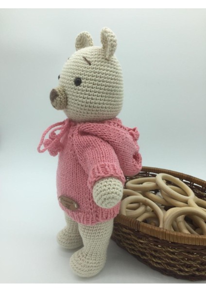 Elite Amigurumi Pembe Uyku Arkadaşı Ayıcık 30 cm 1 Adet
