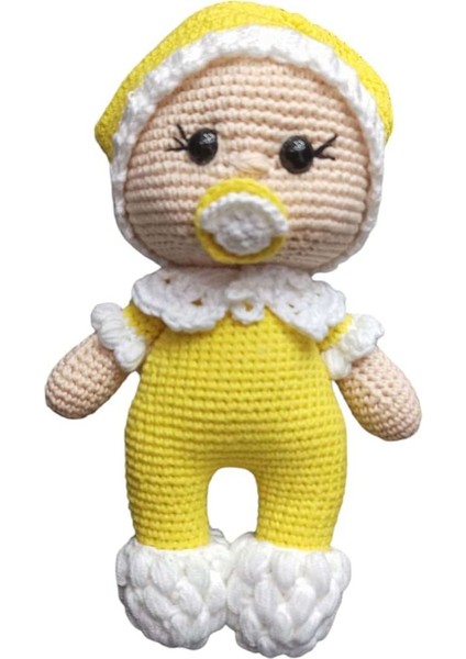 Amigurumi Emzikli ve Şapkalı Makinada Yıkanabilir Bebek 1 Adet