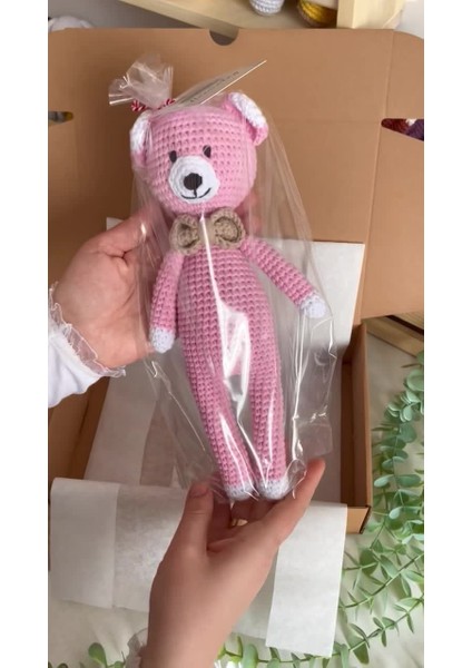 Bebek Hediye Seti Uyku Arkadaşı Emzik Zinciri Diş Kaşıyıcı Çıngırak Amigurumi Oyuncak Bebek 1 Adet