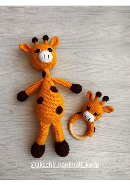 Elite Amigurumi Benekli Zürafa Set Oyun Arkadaşı & Uyku Arkadaşı 1 Adet