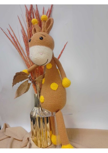 El Yapımı Organik Sevimli Zurafa Amigurumi Bebek 1 Adet