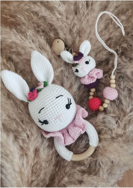 Elite Amigurumi Oyuncak Tavşan Çıngırak Seti 1 Adet