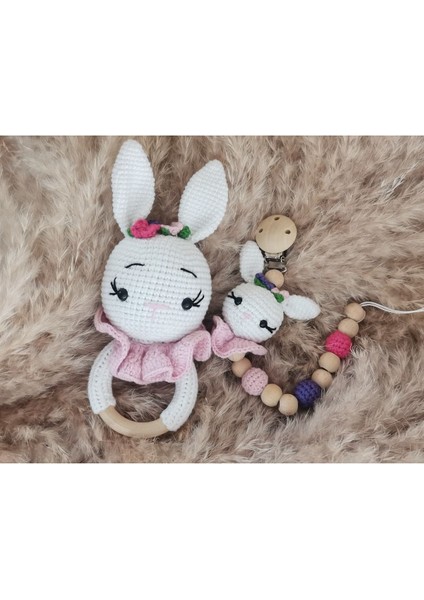 Elite Amigurumi Oyuncak Tavşan Çıngırak Seti 1 Adet