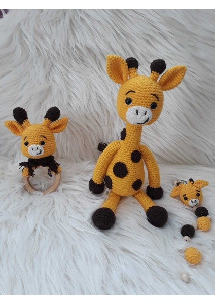 Şirin Zürafa Yeni Doğan Takımı Amigurumi Organik Oyuncak 1 Adet fiyatları
