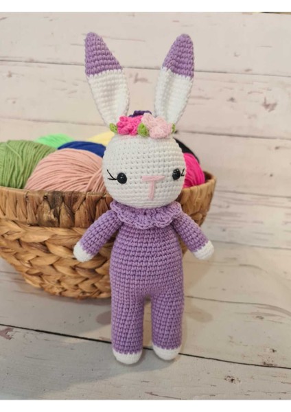 Amigurumi Organik Örgü Oyuncak Tavşan 1 Adet
