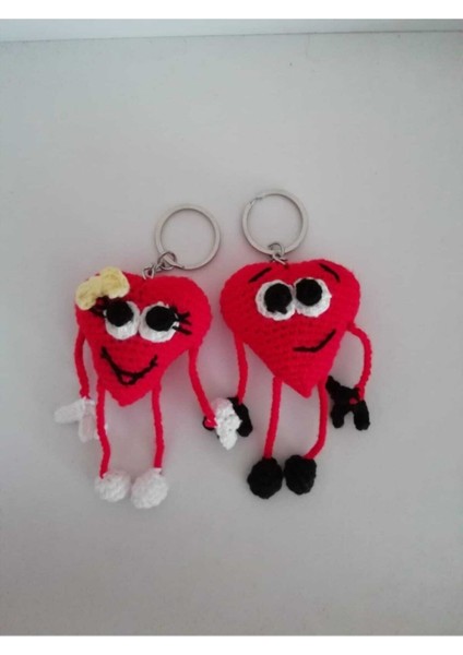 Maskot Gülen Kalpler Amigurumi Anahtarlık Organik Oyuncak 1 Adet