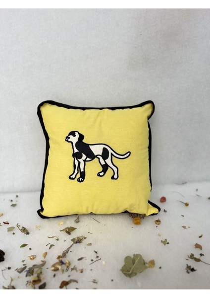 Elite Sarı Köpek Desenli Süs Yastık 1 Adet