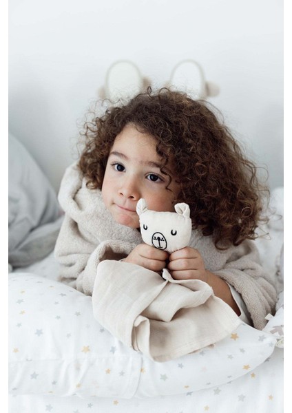 Elite Tiny Bear Organik Pamuk 2 Katlı Müslin Uyku Arkadaşı Bej 1 Adet