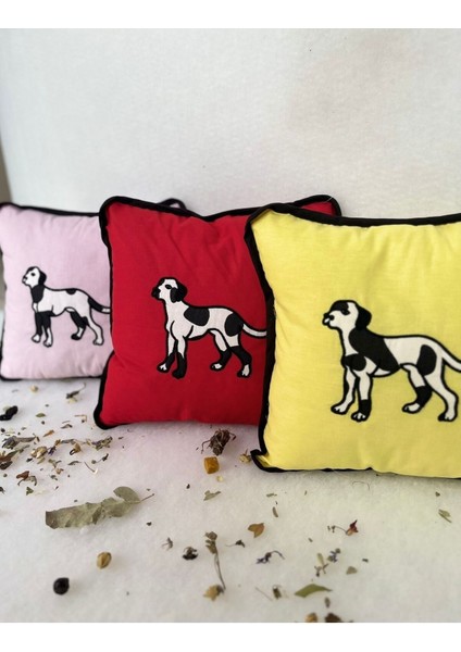 Elite Sarı Köpek Desenli Süs Yastık 1 Adet