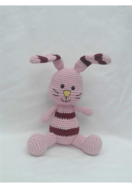 Ponponlu Tavşan Amigurumi Organik Oyuncak 1 Adet