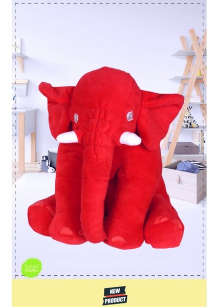 Pelus Oyuncaklar Kiz Erkek Cocuk Oyuncak Ayı Sevimli Uyku Fili Oyuncak 80 cm 85 cm Kırmızı 3+ Yaş Tü 1 Adet