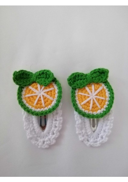 Amigurumi Çıtçıt Toka El Örgüsü 2'li Limon Model 1 Adet