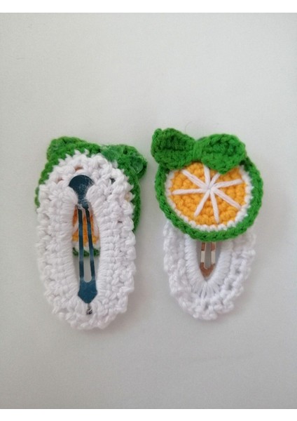 Amigurumi Çıtçıt Toka El Örgüsü 2'li Limon Model 1 Adet