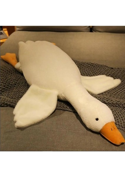 Elite Sevimli Peluş Welsoft Çocuk Uyku Arkadaşım Uçan Kaz 75 cm Bebek Uyku Yastığı Ördek Beyaz 1 Adet