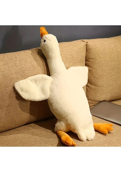 Elite Sevimli Peluş Welsoft Çocuk Uyku Arkadaşım Uçan Kaz 75 cm Bebek Uyku Yastığı Ördek Beyaz 1 Adet