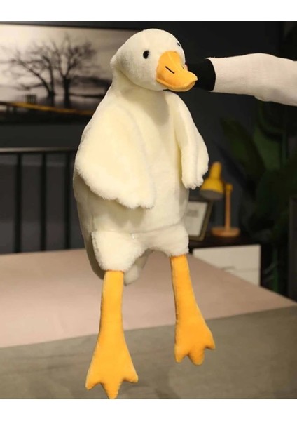 Elite Sevimli Peluş Welsoft Çocuk Uyku Arkadaşım Uçan Kaz 75 cm Bebek Uyku Yastığı Ördek Beyaz 1 Adet