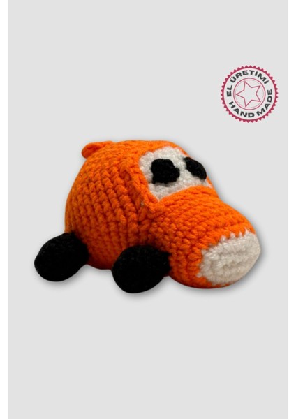 Ahmet 3816 Amigurumi Örgü Oyuncak Araba 8 cm Turuncu 1 Adet