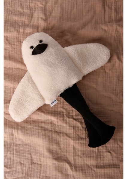 Elite Sevimli Peluş Çocuk Uyku Arkadaşım - 50 cm Çocuk Bebek Oyun Uyku Arkadaşı Duffy Ördek Yastık Beyaz 1 Adet